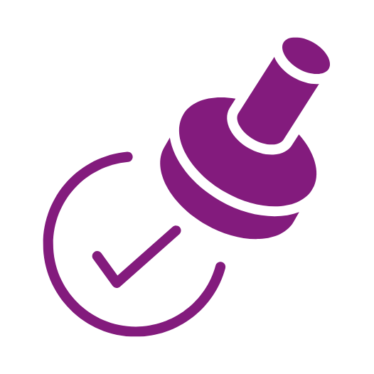 Odbita pieczątka, symbol tłumaczenia przysięgłego.